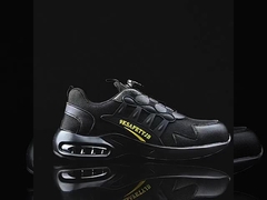 Sapatos de segurança de fibra microfibra botão Sapatos de segurança com dedo de aço anti-quebra-cabeça Kevlarr sola média