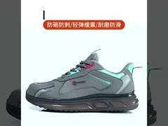 Calçados de segurança industriais Calçados de trabalho de couro de microfibra Calçados de segurança de almofada de ar TPU