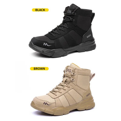 comprar Botas de trabalho de segurança leves amarelo preto com dedo de aço largo / placa de Kevlar online manufacture