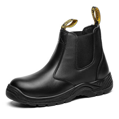 comprar Botas de trabalho de couro genuíno de aço para pés resistentes ao deslizamento Botas de couro liso S3 online manufacture