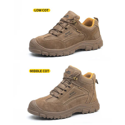 comprar Calçados de segurança confortáveis de pé de aço Homens Botas de trabalho castanhas com placa de Kevlar online manufacture