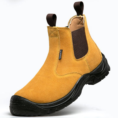 comprar Chapéu de dedos de aço impermeável Botas de Chelsea Homens Botas de trabalho amarelas online manufacture