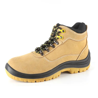 comprar Calçados de segurança industriais amarelos Nubuck de couro de aço dedos de madeira Calçados de segurança anti-estática online manufacture