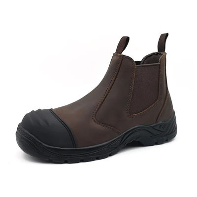 comprar Chapéus castanhos de couro genuíno Chelsea Botas à prova d'água Botas de segurança de trabalho sem renda online manufacture