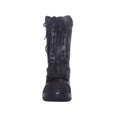 comprar Botas de couro preto para bombeiros Isolamento térmico Botas de bombeiros Pernas de aço Rastreamento refletor online manufacture