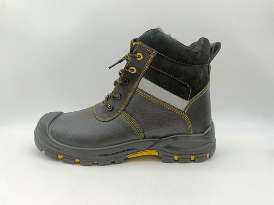 comprar Botas de trabalho com isolamento de inverno resistente ao deslizamento Botas de calçado de pé de couro castanho de aço para homens online manufacture