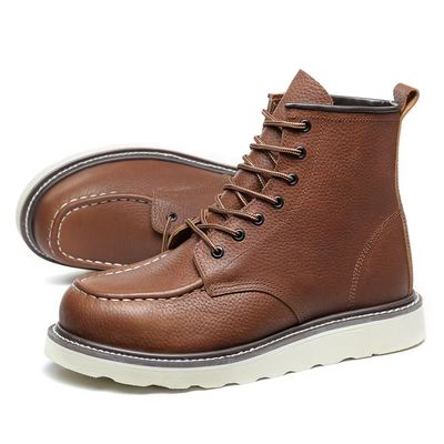 comprar Botas de trabalho de aço de moda resistentes ao deslizamento Botas de couro unisex online manufacture