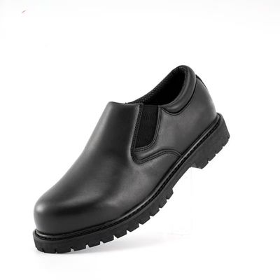 comprar Sapatos de cozinheiro Welted Goodyear Preto de couro de grão completo Sapatos de trabalho resistentes ao deslizamento online manufacture