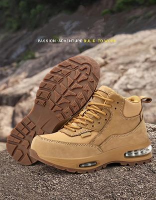 comprar Botas de trabalho de segurança com almofada de ar em tecido de caqui Oxford para proteção máxima online manufacture