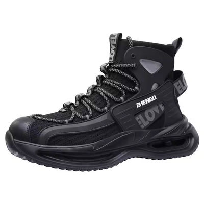 comprar EVA Sola Boots de segurança de tricô de voo cinza/preto OEM Boots de trabalho de segurança com dedo de aço e sola média Kevlar online manufacture