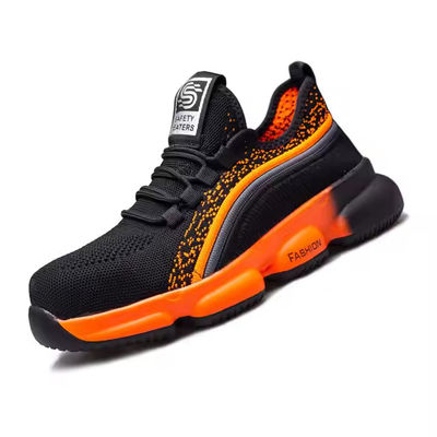 comprar Sapatos de trabalho pretos confortáveis com sola intermédia em Kevlar anti-perfuração, biqueira de aço e malha respirável online manufacture