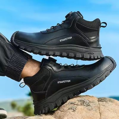 comprar Calçados de segurança masculinos de sola média Kevlar Botas de trabalho com pé de aço e sola de borracha online manufacture