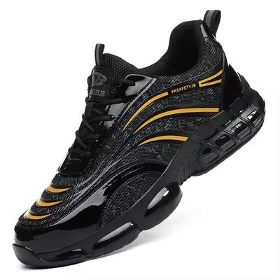 comprar Sapatos de Trabalho com Tecido de Arame de Aço Superfino Preto Sapatos de Segurança TPU Kevlar Anti-perfuração Sola EVA Sapatos de Trabalho Sapatos de Segurança Confortáveis online manufacture