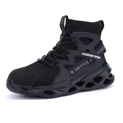 comprar OEM Black TPU+Flying Knit Safety Boots Security Work Boots Steel Toe Kevlar Safety Shoes EVA Sole Work Shoes online manufacture