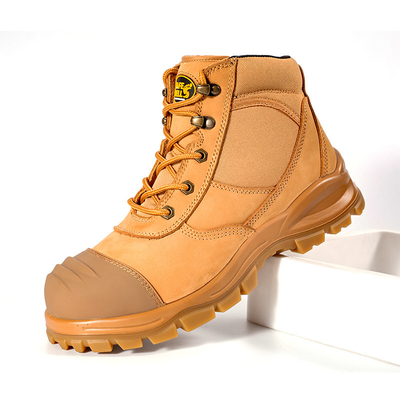 comprar Botas de segurança OEM Wheat Nucuck com biqueira de aço e palmilha de aço Sapatos de segurança Sola de PU+TPU Sapatos de trabalho Botas de trabalho de segurança online manufacture