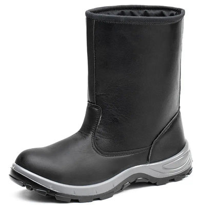 Botas de trabalho pretas de corte alto para homens Solução de sapatos de segurança com dedo de aço
