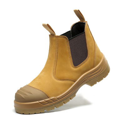 Chapéus de segurança de ponta de aço Chelsea Brown Cow Split Chapéus de couro para homens