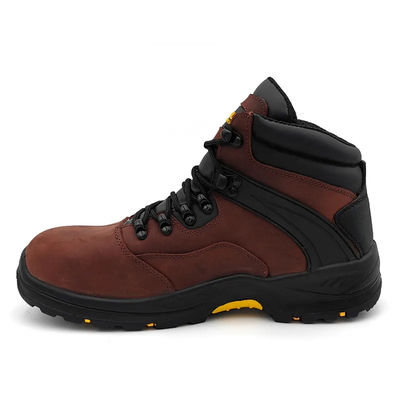 Sapatos de couro Brown Crazy Horse Botas de protecção industrial S3