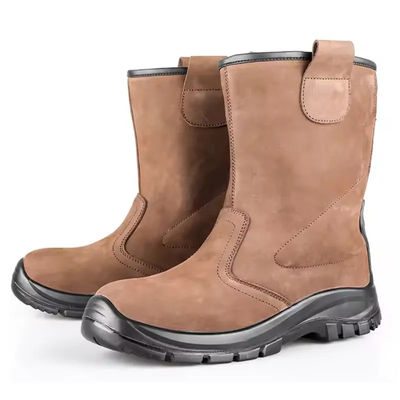 Brown Nubuck Knee High Boots Impermeável Antiderrapante resistente ao óleo