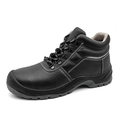Botas de Couro Verdadeiro Negro Anti-Punção