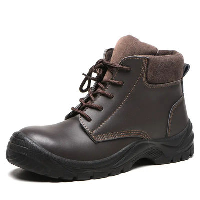 Anti-punção Calçados de segurança industrial impermeável Moda Marrom Botas Unisex
