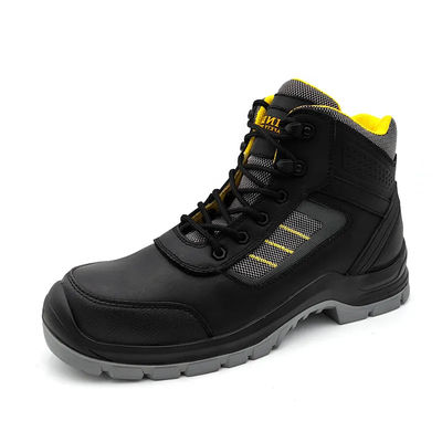 Botas de couro genuínas para homens negras Botas de segurança resistentes ao deslize