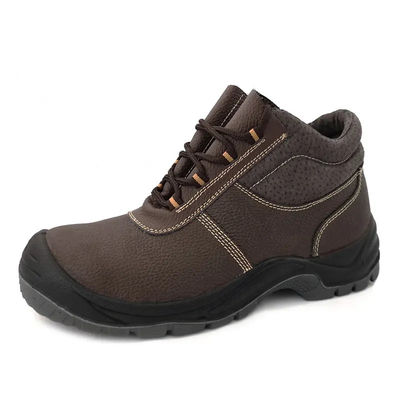 S3 Botas de segurança à prova d'água Pernas de aço Pernas de couro genuíno Botas de trabalho de corte médio