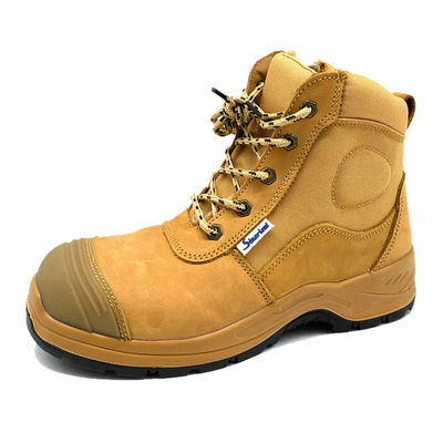 Botas de trabalho de segurança amarelo botas industriais de couro nubuck botas com dedo de aço