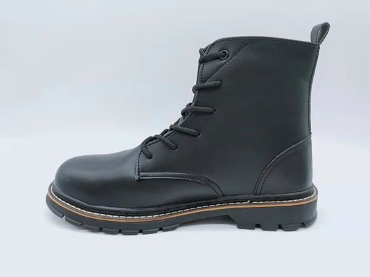 Homens High Top Botas de Trabalho Negro Moda Botas de Couro Resistentes ao Deslizamento