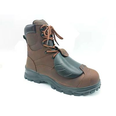 Homens Botas de segurança de trabalho Top alto Botas de caminhada ao ar livre com dedo de aço para proteção