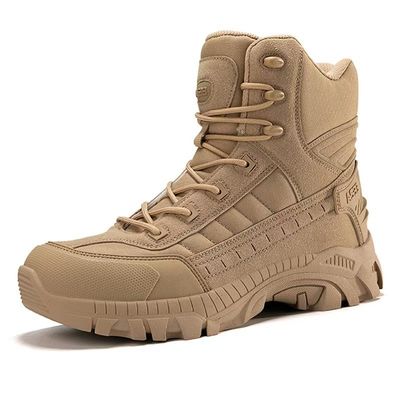 Botas de combate não escorregadiças resistentes para caminhadas Botas militares amarelas para resgate