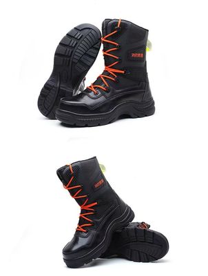 Botas de resgate para bombeiros à prova d'água Anti-punção Botas de segurança resistentes ao óleo