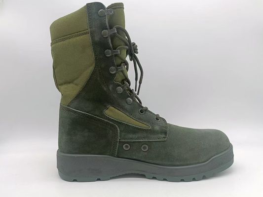 Sapatos de segurança táticos Verde de couro de camarão