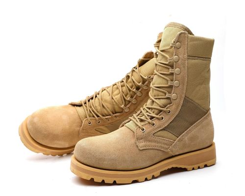 Sapatos de segurança táticos de couro suéde de alta camada Botas de trabalho de lã revestidas para aquecimento