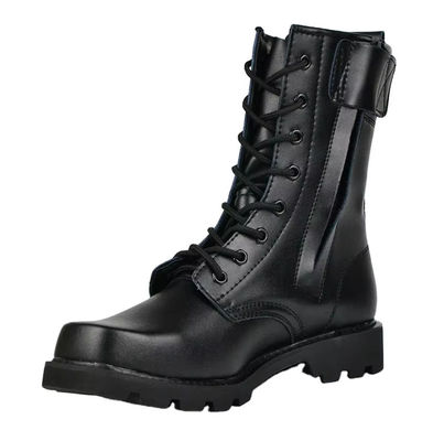 Botas militares de couro genuíno em preto e design durável