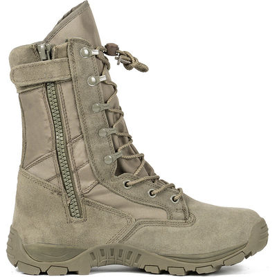 Botas de combate com sola de borracha antiderrapante Material de tecido de oxford para trabalho de segurança em verde