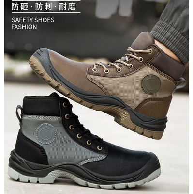 Injeção de PU Botas de trabalho masculinas com sola média de Kevlar e design de couro de microfibra