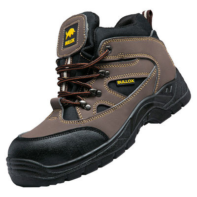 Botas de segurança de tecido de Oxford Homens PU Injeção Sola Placa de aço Anti Proof Work Para Homens