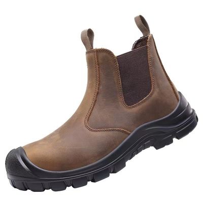Botas de trabalho de segurança feminina de couro genuíno