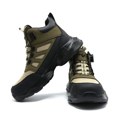 Sapatos de Trabalho Unissex em Microfibra de Couro com Biqueira de Aço Anti-Esmagamento para Construção