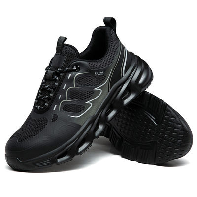 Sapatos de Trabalho com Botão Rotativo BOA TPU Flying Knit Sapatos de Segurança Industrial Sola Intermédia Kevlar Anti-perfuração Biqueira de Aço Anti-esmagamento Sola EVA